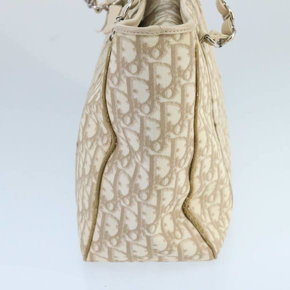 Christian Dior Trotter Romantic Tote Bag PVC Beige Silver Auth 96207 - Picture 3 of 16